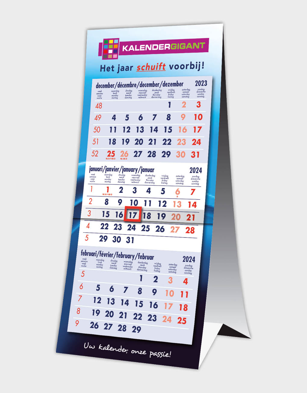zak Reis cascade 3 maanden kalenders 2023 - Kalendergigant